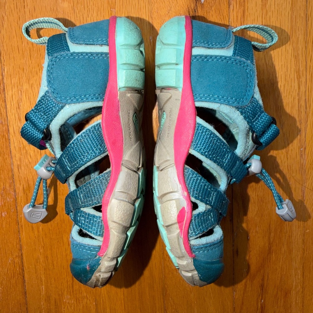 KEEN Seacamp II CNX Toddler Sandals Teal Pink Washable Water Shoes Size 8 US - Picture 4 of 8